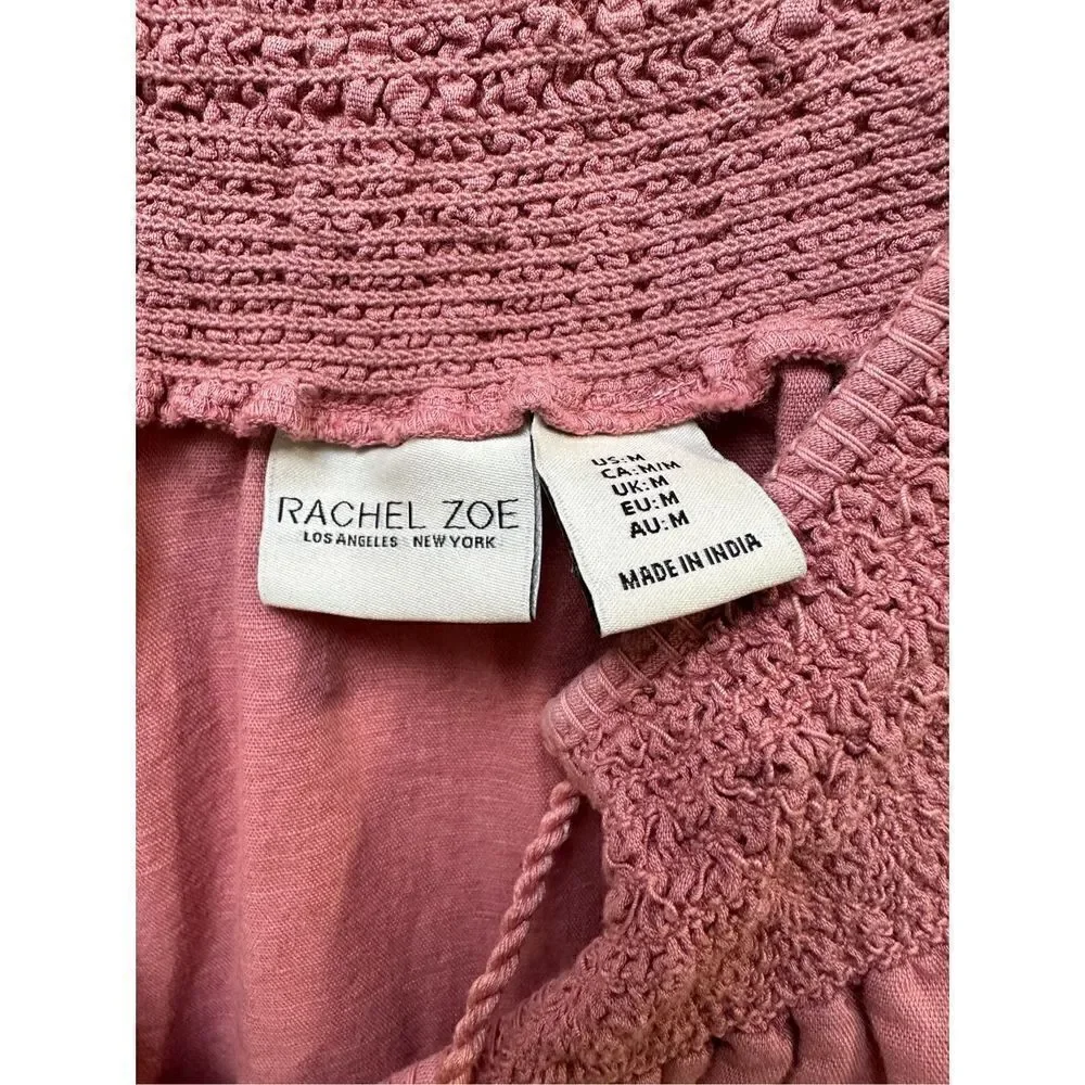 Rachel Zoe women’s pink long sleeve shirt w/ruching on neckline & wrist #26-0685